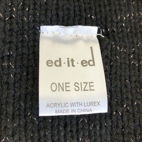 Knit winter headband headwrap women's pink braid black sparkle Ed-it-ed NWT x2 - Picture 4 of 9